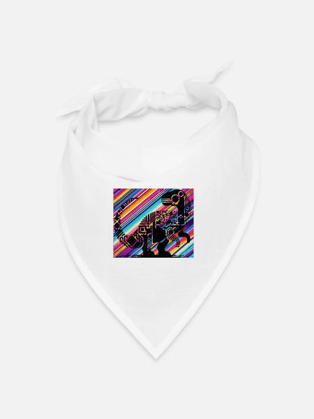Dino - Bandana Dreieckstuch - Weiß