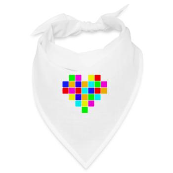 Buntes Herz Regenbogen - Bandana Dreieckstuch - Weiß - Vorne