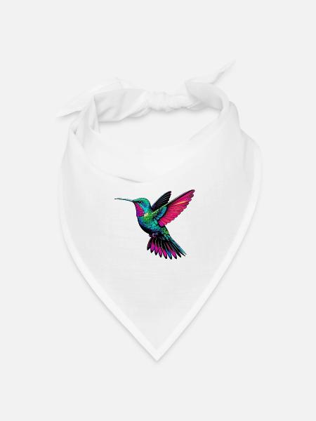 Kolibri - Bandana Dreieckstuch - Weiß