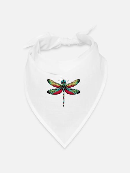Libelle - Bandana Dreieckstuch - Weiß