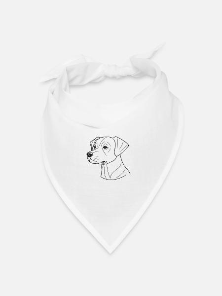 Stylischer Hund - Bandana Dreieckstuch - Weiß