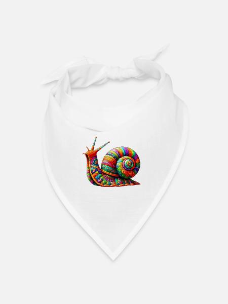 Schnecke - Bandana Dreieckstuch - Weiß