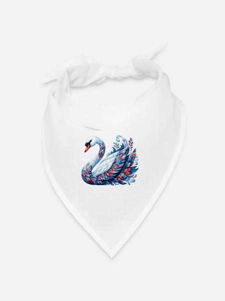 Schwan - Bandana Dreieckstuch - Weiß