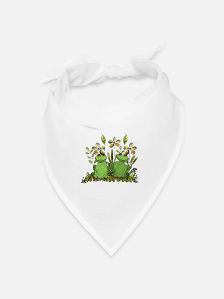 Frösche - Bandana Dreieckstuch - Weiß