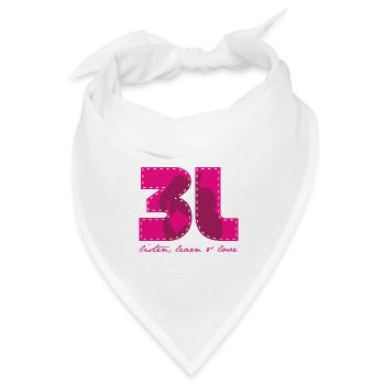 3L listen learn love pink - Bandana Dreieckstuch - Weiß - Vorne