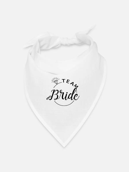 Team Bride! Personalisierbar - Bandana Dreieckstuch - Weiß