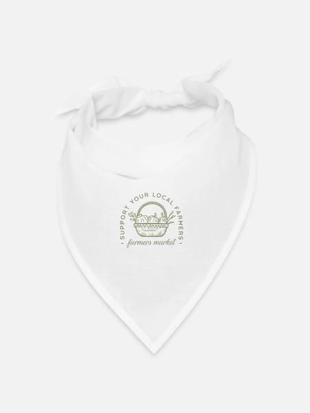 Unterstützen Sie Ihren lokalen Bauernmarkt-Ernährungshändler - Bandana Dreieckstuch - Weiß