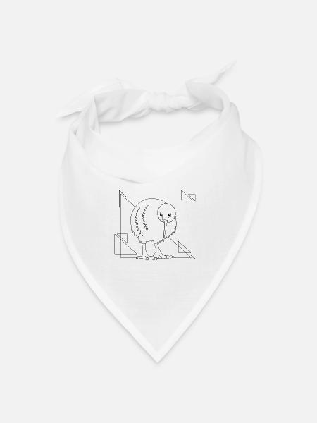 Kiwi Vogel im geometrischen Design - Bandana Dreieckstuch - Weiß