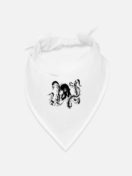 Krake Motiv – Oktopus aus der Tiefsee! - Bandana Dreieckstuch - Weiß