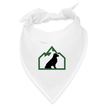 Hund Berge Outdoor Wappen - Bandana Dreieckstuch - Weiß - Vorne