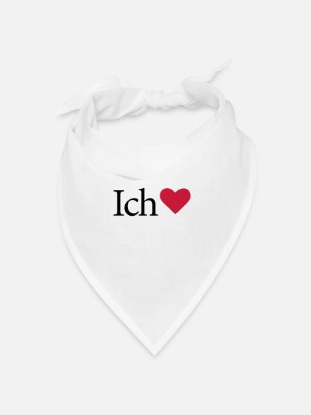 I Love - Bandana Dreieckstuch - Weiß