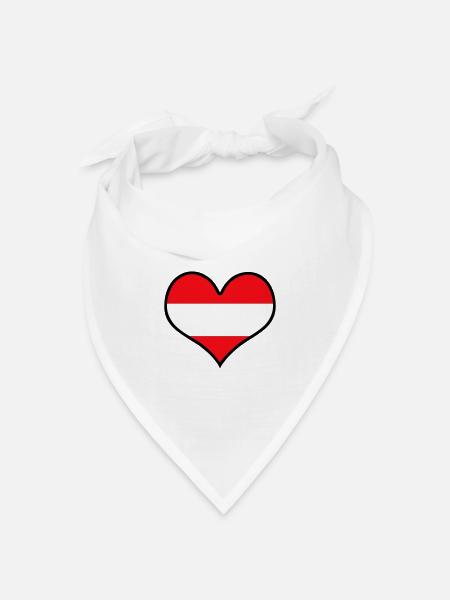 herz österreich austria - Bandana Dreieckstuch - Weiß