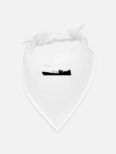 Wolfsburg Skyline - Bandana Dreieckstuch - Weiß