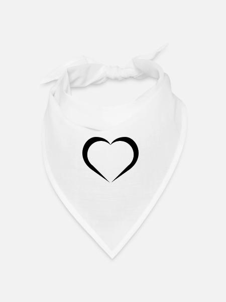 heart - Bandana Dreieckstuch - Weiß