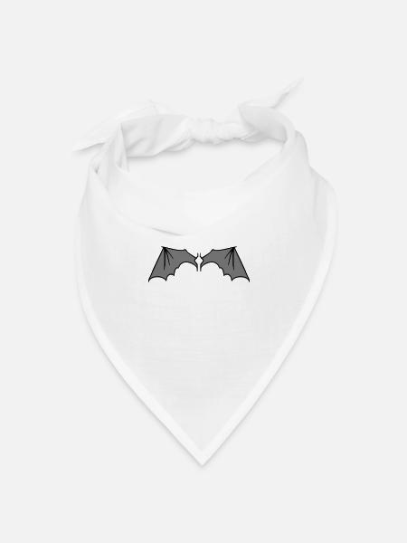 batwings_grey - Bandana Dreieckstuch - Weiß