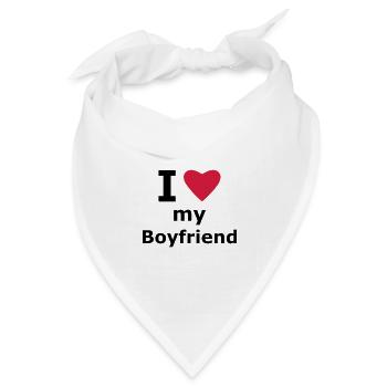 I love my boyfriend - Bandana Dreieckstuch - Weiß - Vorne