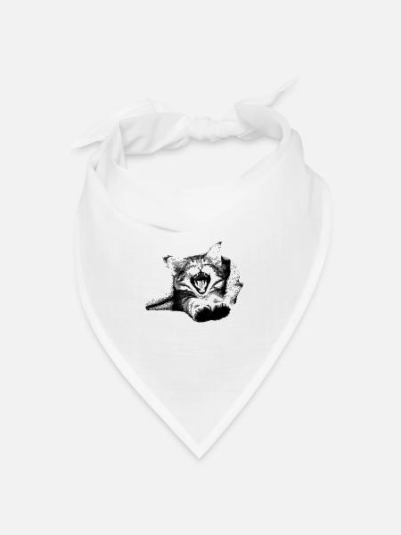 Kätzchen - Bandana Dreieckstuch - Weiß