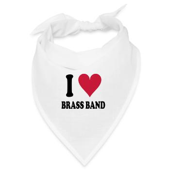 I love Brass Band - Bandana Dreieckstuch - Weiß - Vorne