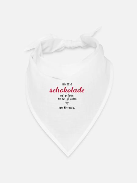 Schokolade - Bandana Dreieckstuch - Weiß