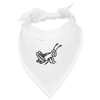 Grashüpfer - line - Bandana Dreieckstuch - Weiß - Vorne