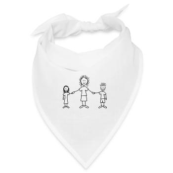 family_mom_with_girl_and_boy_1c - Bandana Dreieckstuch - Weiß - Vorne