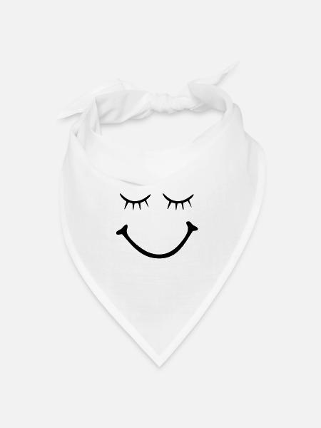 smiley - smile - Bandana Dreieckstuch - Weiß