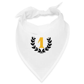 Lorbeerkranz dem Ersten / laurel for the 1st (2c) - Bandana Dreieckstuch - Weiß - Vorne