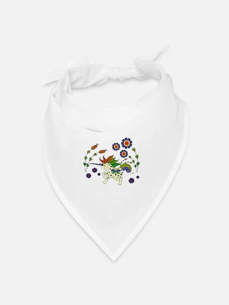 Svensk Enhörning - Swedish Unicorn - Bandana Dreieckstuch - Weiß