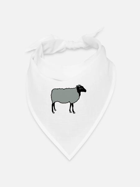 schaf, schafe, lamm, lämmer, heidschnucke - Bandana Dreieckstuch - Weiß