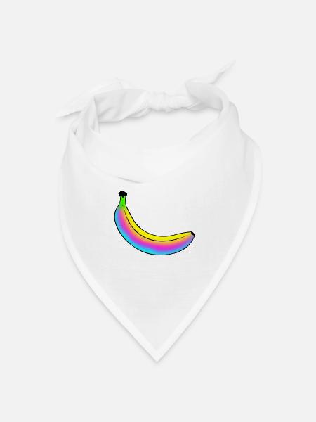 Neon-Banane - Bandana Dreieckstuch - Weiß