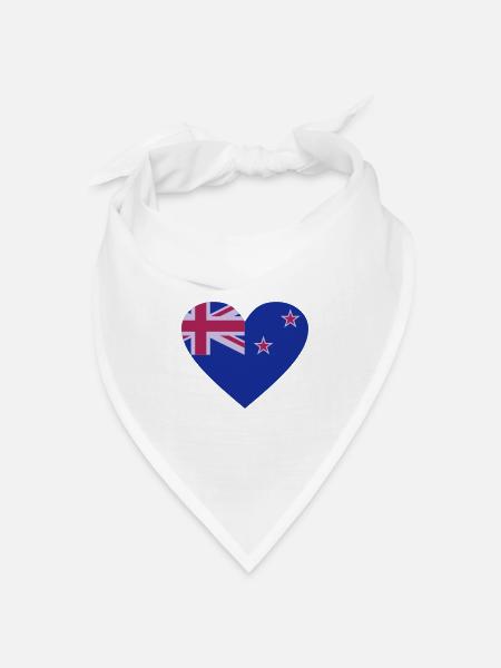 Neuseeland - Bandana Dreieckstuch - Weiß