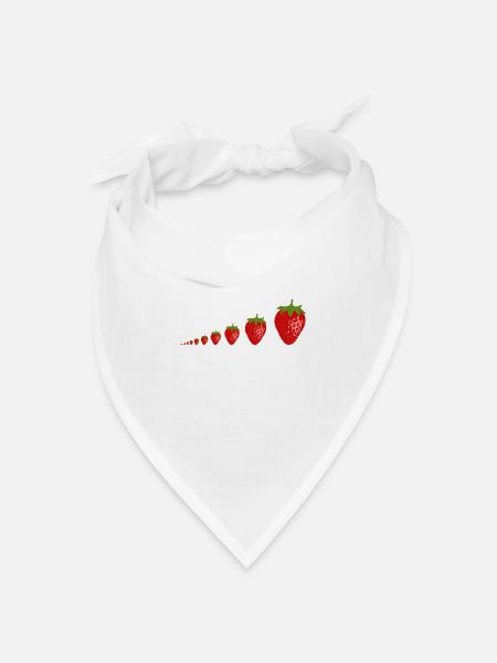 Erdbeeren - Bandana Dreieckstuch - Weiß