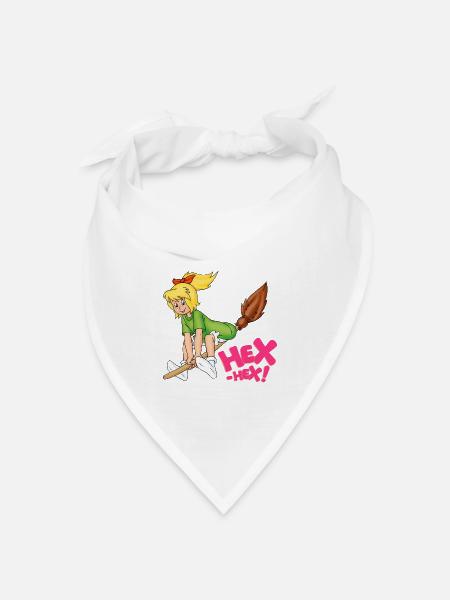 Bibi Blocksberg fliegt auf Kartoffelbrei Hex-Hex! - Bandana Dreieckstuch - Weiß