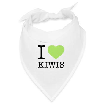 I LOVE KIWIS Kiwi - Bandana Dreieckstuch - Weiß - Vorne