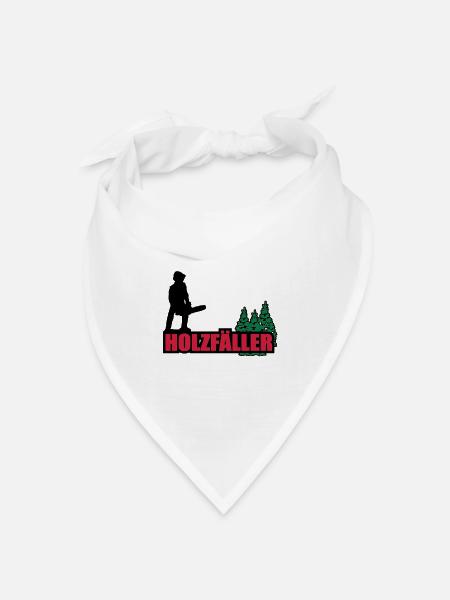 holzfäller - Bandana Dreieckstuch - Weiß
