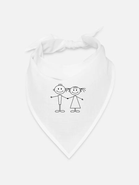 girl_and_boy - Bandana Dreieckstuch - Weiß