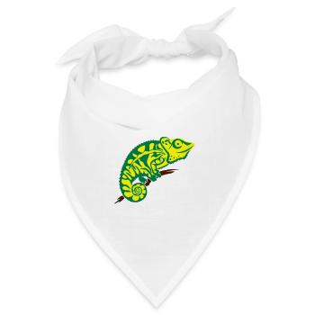 Chamäleon - Bandana Dreieckstuch - Weiß - Vorne