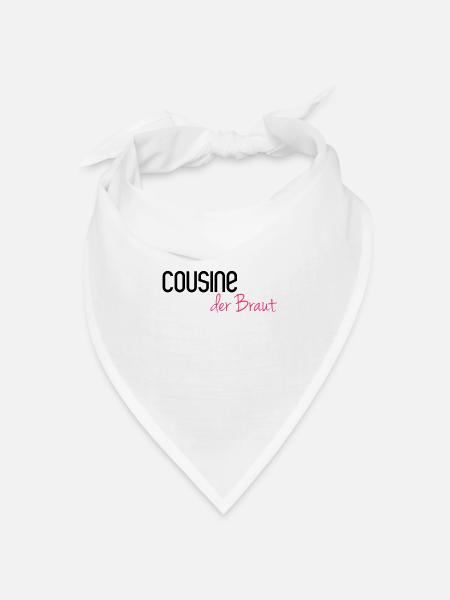 Cousine der Braut - Bandana Dreieckstuch - Weiß