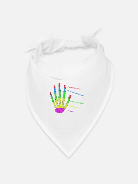 Hand Knochen Anatomie Mensch Evolution Physio - Bandana Dreieckstuch - Weiß