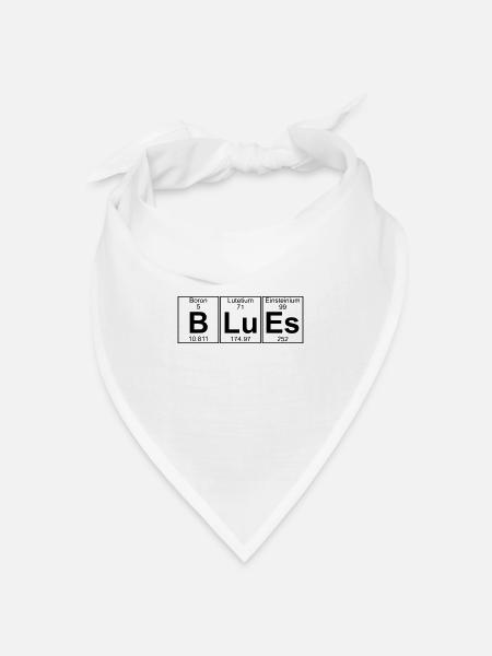 B-Lu-Es (Blues) - Full - Bandana Dreieckstuch - Weiß