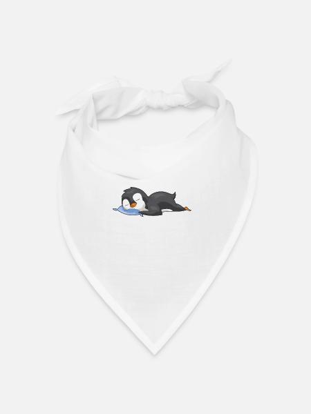 Pinguin Schlaf Kopfkissen Nope Geschenk - Bandana Dreieckstuch - Weiß