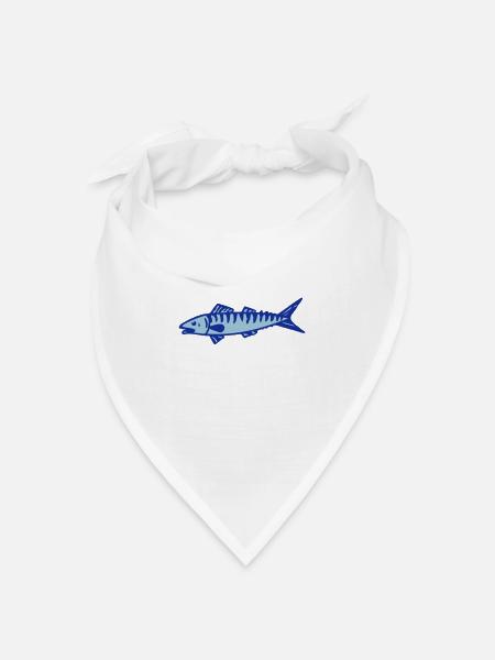 Makrele - Bandana Dreieckstuch - Weiß