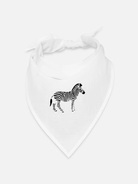 Zebra - Bandana Dreieckstuch - Weiß