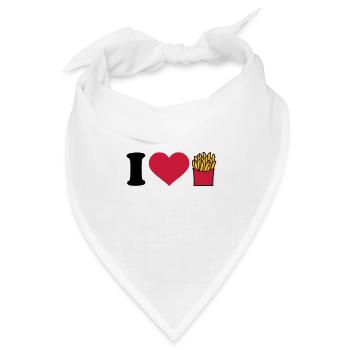 Pommes - Bandana Dreieckstuch - Weiß - Vorne