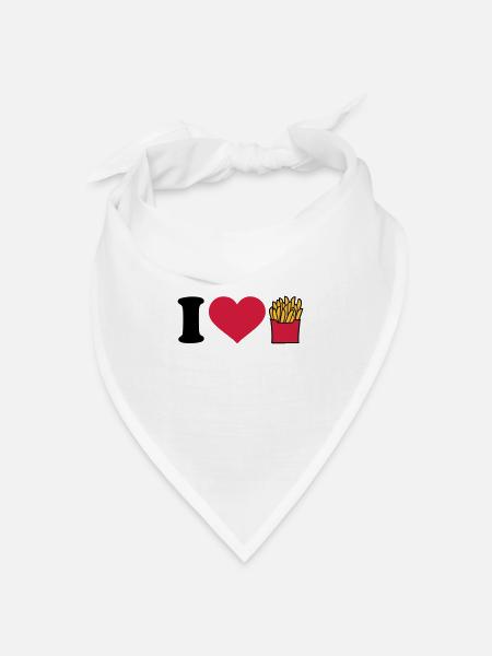 Pommes - Bandana Dreieckstuch - Weiß