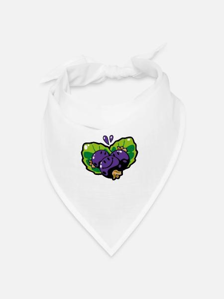 Smiley Black Currants - Bandana Dreieckstuch - Weiß