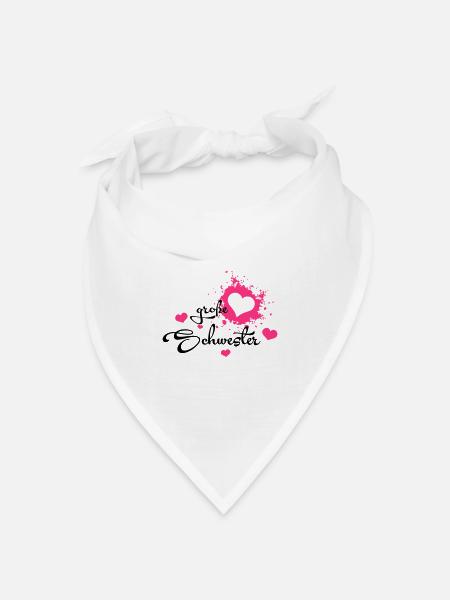 Große Schwester - Bestes Geburtstagsgeschenk - Bandana Dreieckstuch - Weiß