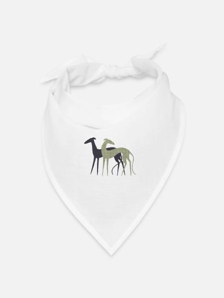 Zwei Windhunde - Bandana Dreieckstuch - Weiß