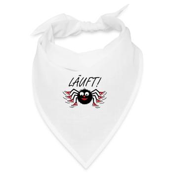 Spinne läuft - Bandana Dreieckstuch - Weiß - Vorne