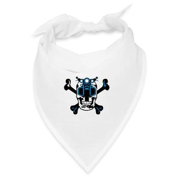Tod Kopf Motorrad os crane skull - Bandana Dreieckstuch - Weiß - Vorne